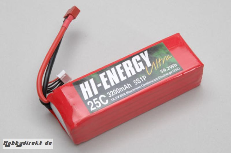 Hi-Energy 5S 3200mAh 25C Li-Po Hi-Energy O-HE5S1P320025A