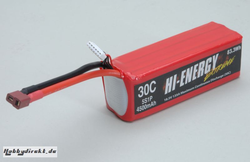 Hi-Energy 5S 4500mAh 30C li-Po Hi-Energy O-HE5S1P450030A