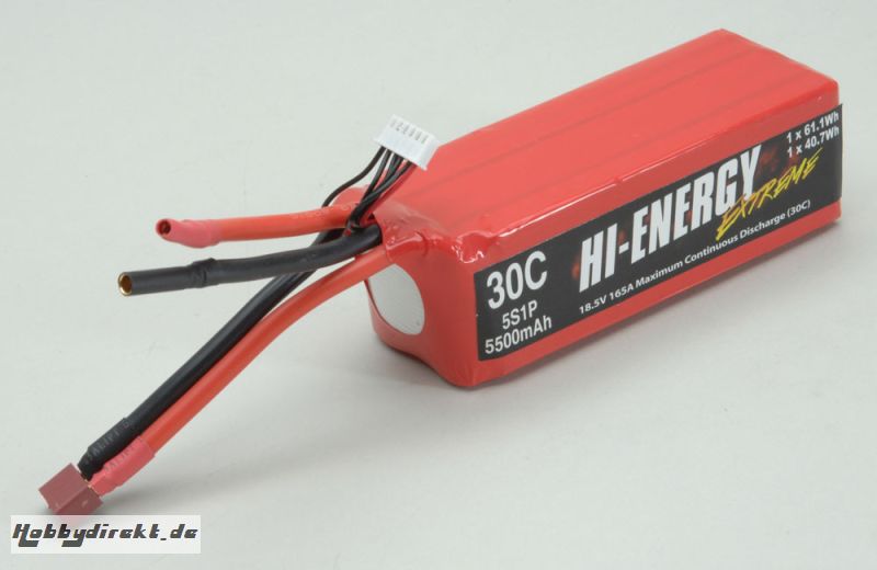 Hi-Energy 5S 5500mAh 30C Li-Po Hi-Energy