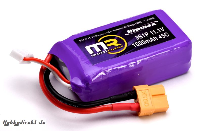 MR 3S 1600mAh 45C Li-Po w/XT60 MR