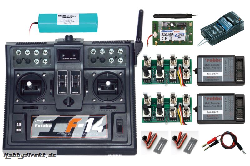 Futaba F14 Komplettset 5 2,4GHz 2Prop 2MSP12+2 Futaba P-CBF14N24SET5