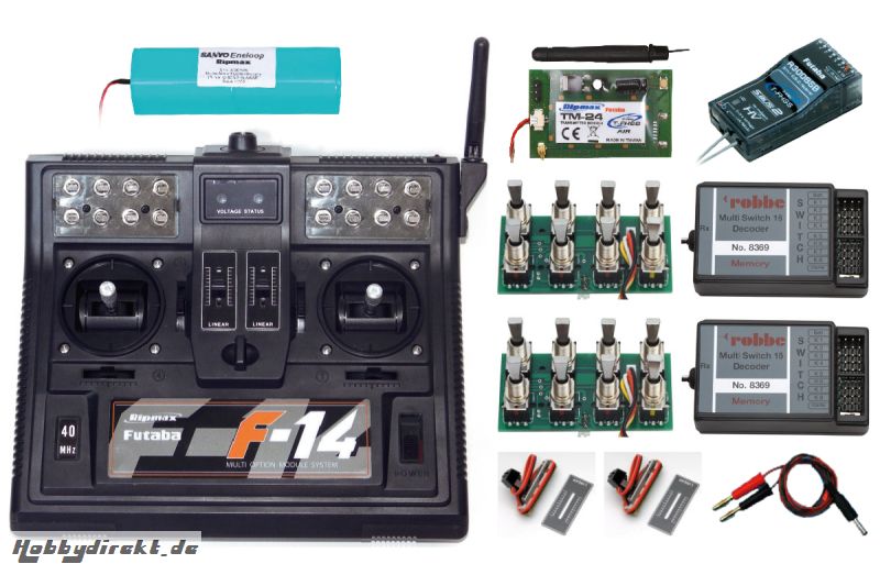 Futaba F14 Komplettset 6 2,4GHz 2Prop 2MS16 Futaba P-CBF14N24SET6