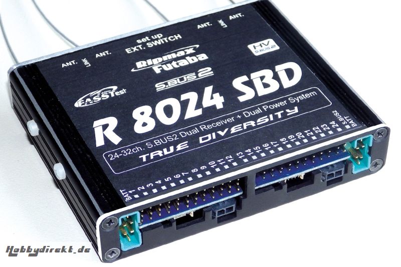 Futaba Dual Empfänger R8024SBD m. Dual Power System Ripmax-Futaba P-R8024SBD