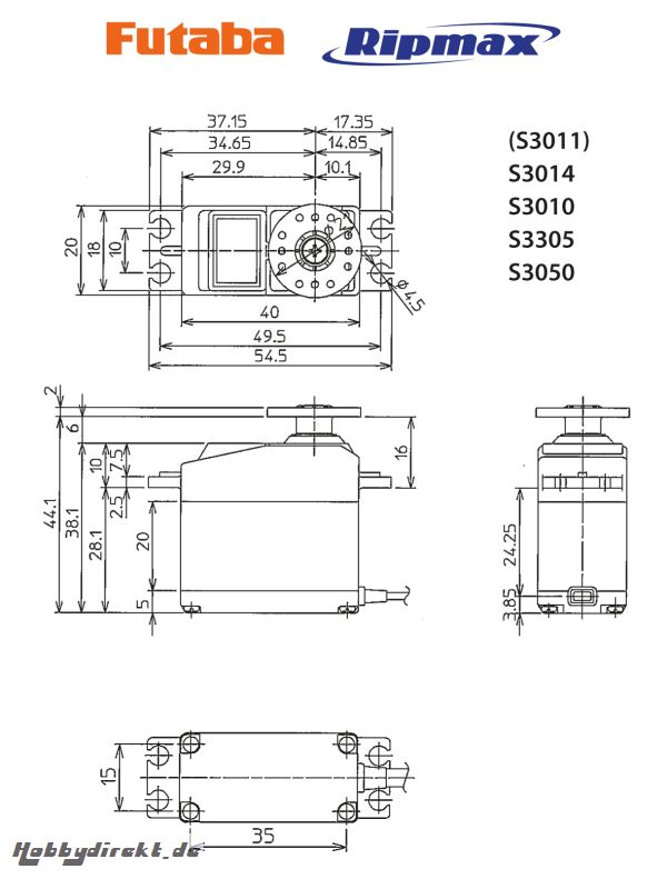 Futaba Futaba S3014 Std. BB 0.16s/6.5kg