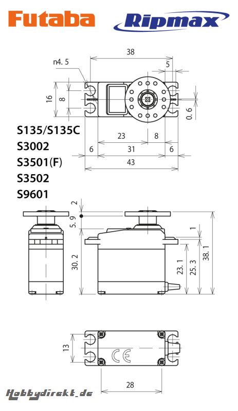 Futaba FUTABA S3016 MG 0.2s/4.2kg