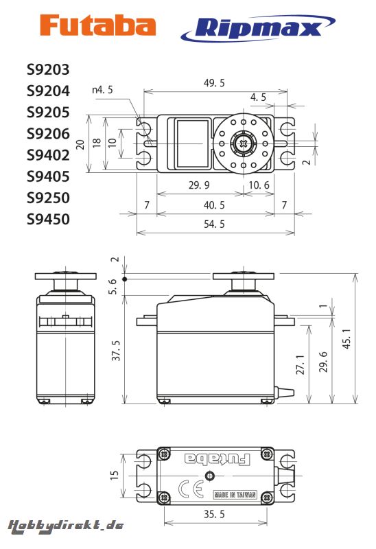 Futaba FUTABA S9402 0,1s/8,0kg Futaba P-S9402