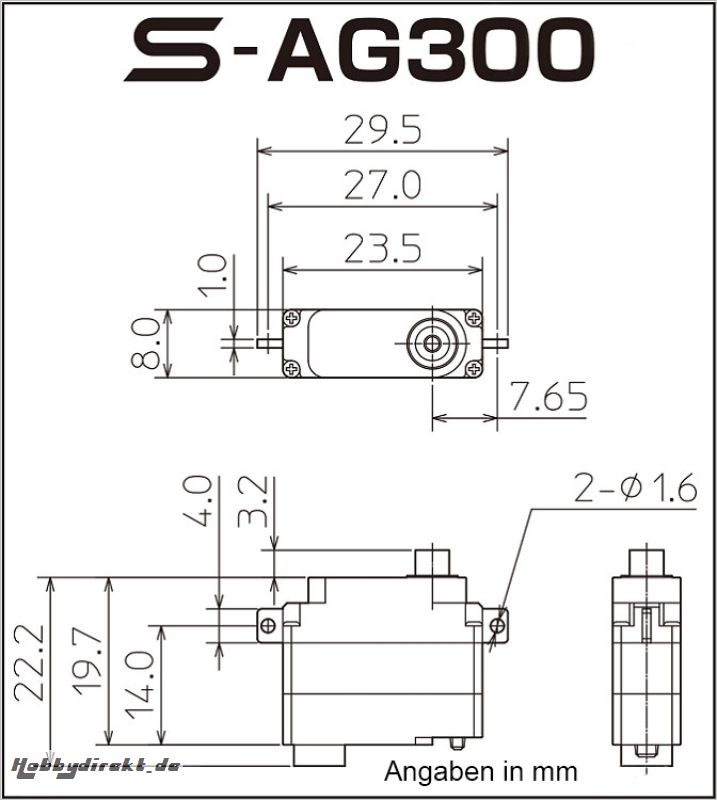 Futaba FUTABA S-AG300 F3K HV S.BUS 0,065s/2,5kg Futaba P-SAG300