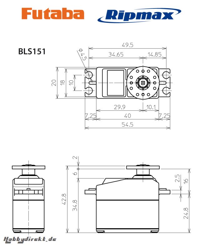 Futaba Svo HV Brushlss S-Bus2 0.10s/11.8Kg