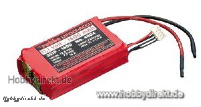 LIPO-AKKU 3S1P 11,1V 1600MAH 10C Robbe 1-4804 4804