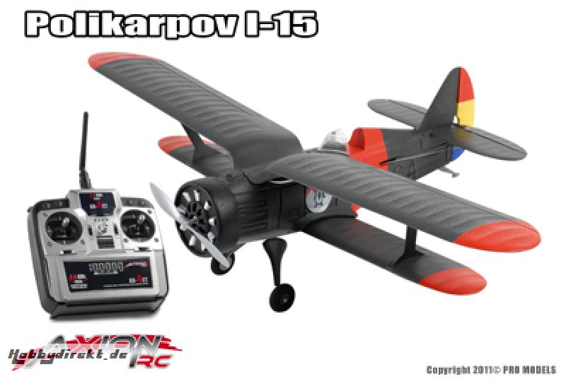 Axion RC - I-15 Polikarpov, RTF 2.4gHz Mode 2 AX-00125-01M2 Hobbico