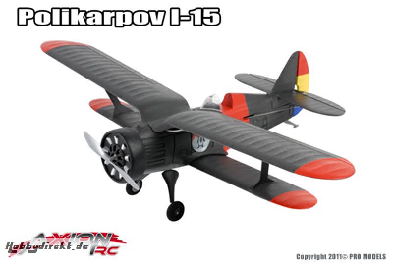 Axion RC - I-15 Polikarpov, BNF (Bind + Fly) AX-00125-02 Hobbico