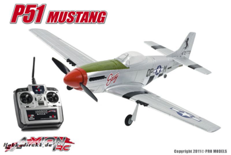 Axion RC - P51 Mustang, RTF 2.4gHz Mode 1 AX-00150-01M1 Hobbico