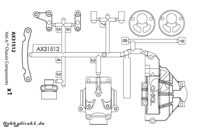 Axial - Chassis Components Yeti Jr AX31512 Hobbico