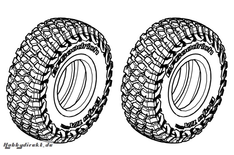 Axial - 1.2 1.55 BFGoodrich T/A KR2 Tires 2.65 R35 - 2 pcs AX31526 Hobbico