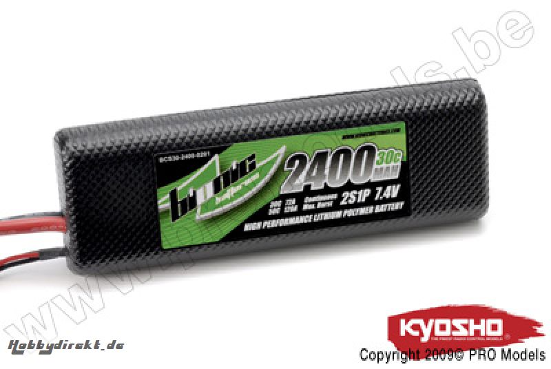 BIONIC CAR 30C 2400MAH 2S1P 7,4V KYOSHO DEAN CONNECTOR BCS30-2400-0201D