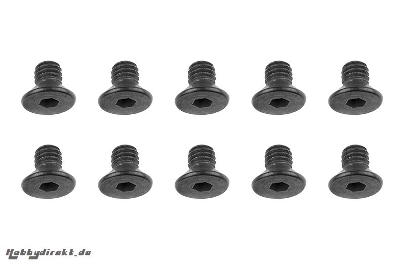 Team Corally - Stahl Schrauben M4 x 6mm - Innensechskant Senkkopf - 10 St  C-30060