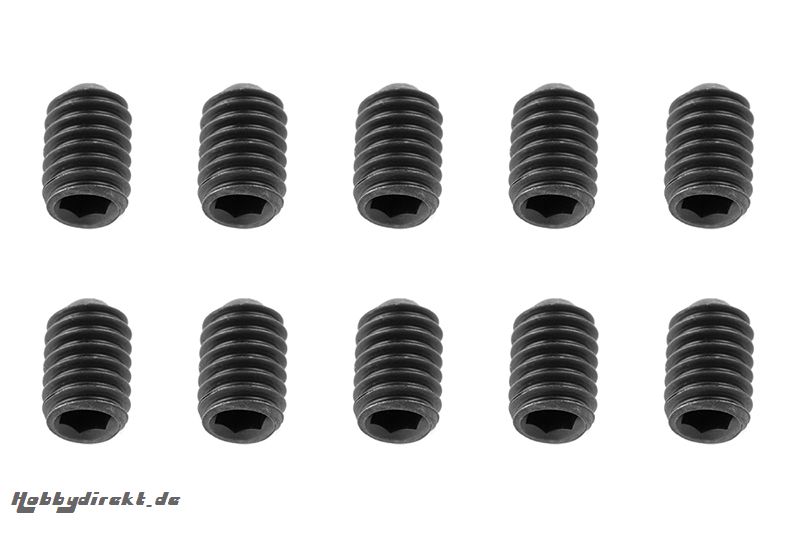 Team Corally - Stahl Stellschrauben M4 x 6mm - Innensechskant - 10 St  C-30161