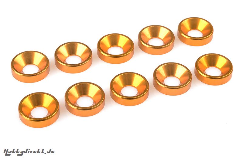 Team Corally - Aluminium Unterlegscheibe - für M5 Senkkopfschrauben - AD=12mm - Gold - 10 St C-31220