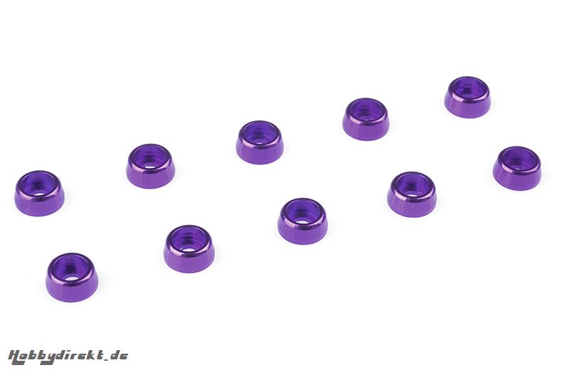 Team Corally - Aluminium Unterlegscheibe - für M2 Zylinderkopfschrauben - AD=6mm - Violet - 10 St C-31252