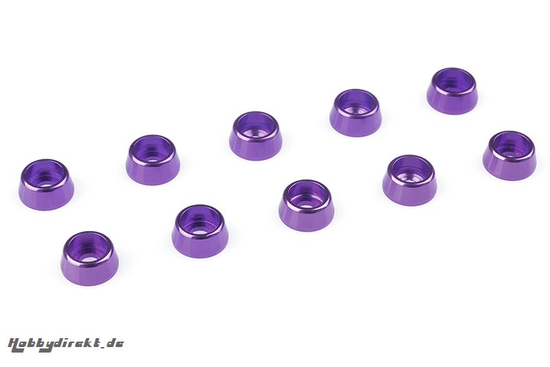 Team Corally - Aluminium Unterlegscheibe - für M2.5 Zylinderkopfschrauben - AD=7mm - Violet - 10 St C-31262