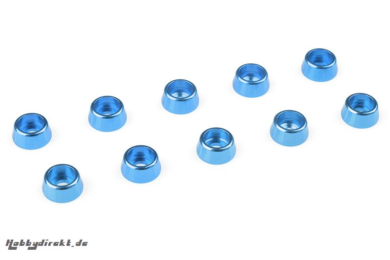 Team Corally - Aluminium Unterlegscheibe - für M2.5 Zylinderkopfschrauben - AD=7mm - Blau - 10 St C-31264