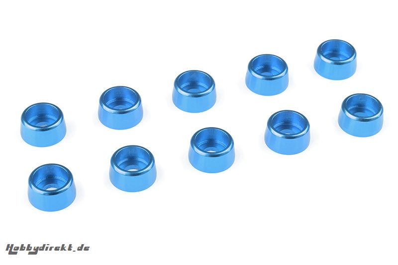 Team Corally - Aluminium Unterlegscheibe - für M3 Zylinderkopfschrauben - AD=8mm - Blau - 10 St C-31274