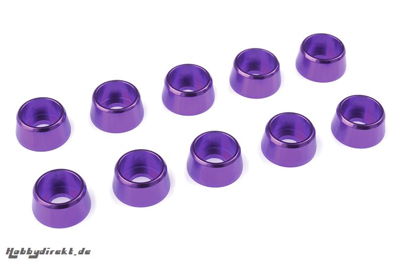 Team Corally - Aluminium Unterlegscheibe - für M4 Zylinderkopfschrauben - AD=10mm - Violet - 10 St C-31282