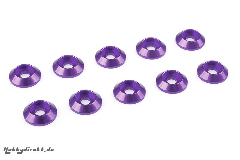 Team Corally - Aluminium Unterlegscheibe - for M3 Linsenkopfschrauben - AD=10mm - Violet - 10 St C-31302