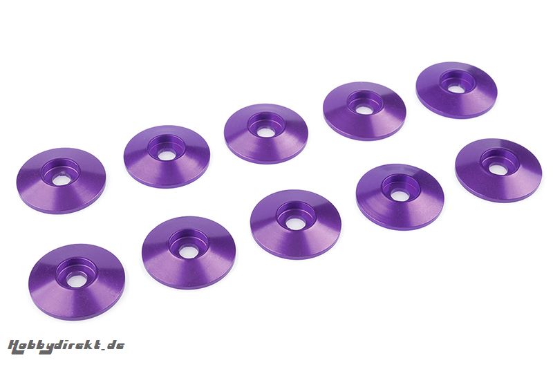 Team Corally - Aluminium Unterlegscheibe - for M3 Linsenkopfschrauben - AD=15mm - Violet - 10 St C-31312