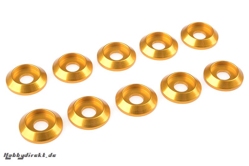 Team Corally - Aluminium Unterlegscheibe - for M4 Linsenkopfschrauben - AD=12mm - Gold - 10 St C-31320