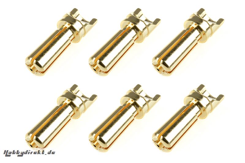 Team Corally - Bullit Steckverbinder 3.5mm - Stecker - mit Schlitz - Vergoldet - Ultra niedrigen Widerstand - Gerade Kabel - 6 St C-50150