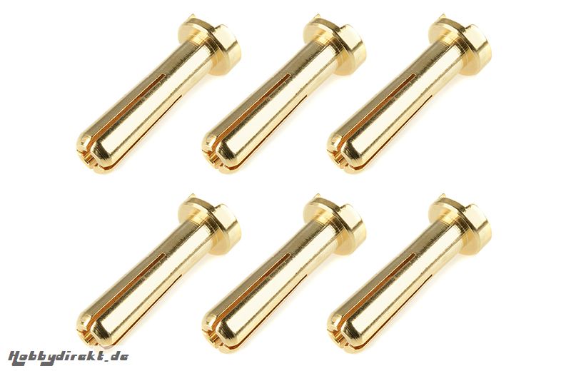 Team Corally - Bullit Steckverbinder 4.0mm - Stecker - mit Schlitz - Vergoldet - Ultra niedrigen Widerstand - Winkel 90 Grad. - 6 St C-50151