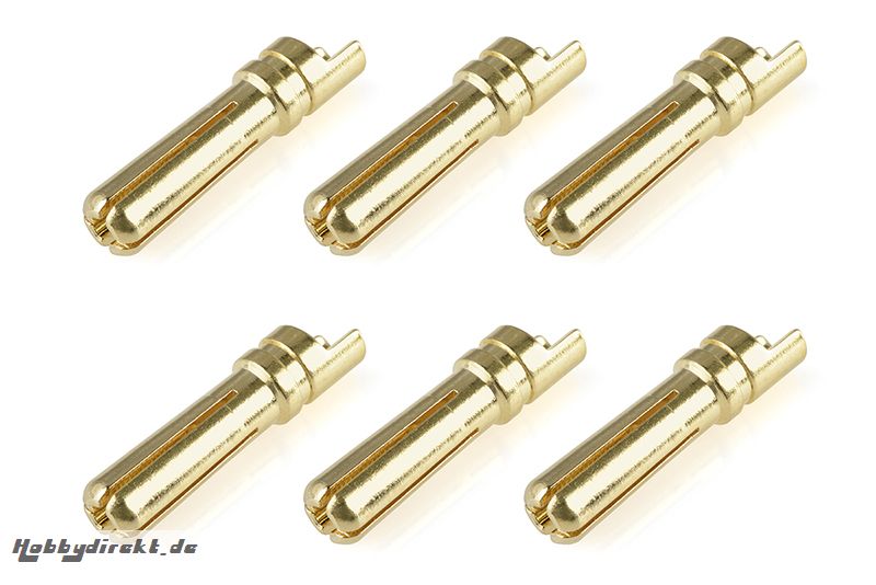 Team Corally - Bullit Steckverbinder 4.0mm - Stecker - mit Schlitz - Vergoldet - Ultra niedrigen Widerstand - Gerade Kabel - 6 St C-50152