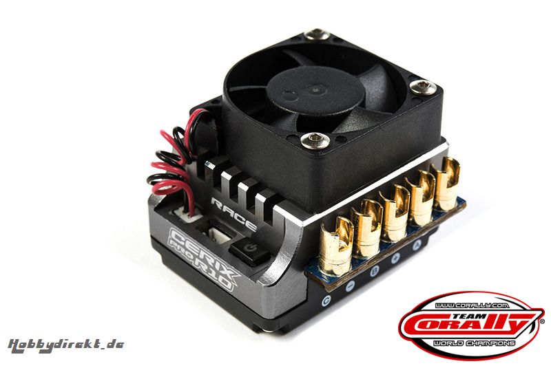 Team Corally - Cerix Pro R10 Race Racing Factory 2-3S Esc For Sensored And Sensorless Motors, Blinky Mode, Bec, 120A C-51001