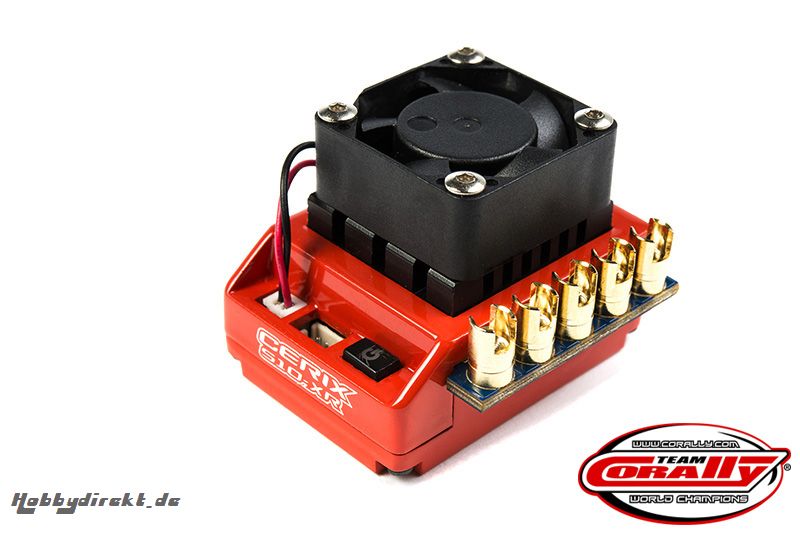 Team Corally - Cerix S10 XR 2-3S Esc For Sensored And Sensorless Motors, Turbo Timing Mode, Bec, 120A C-51010