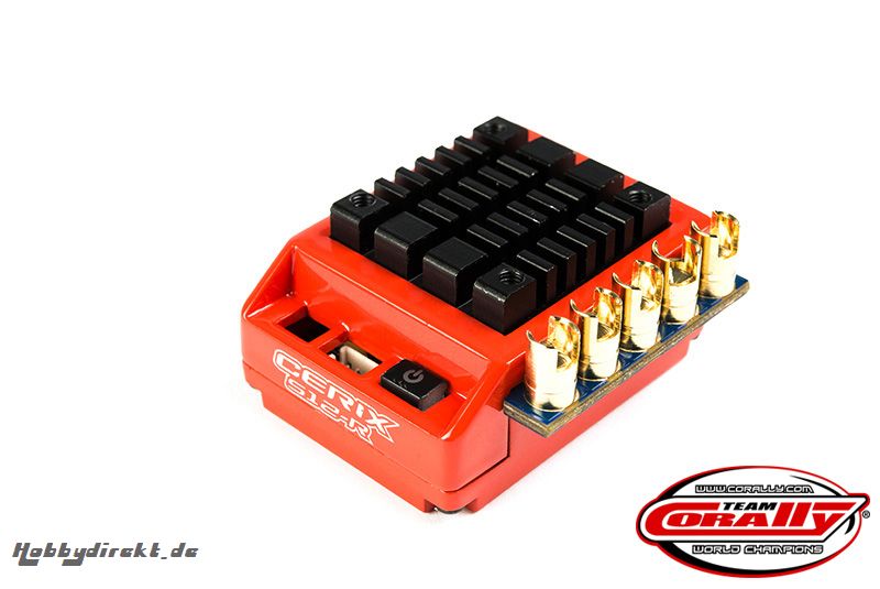 Team Corally - Cerix S12 R 1-2S Esc For Sensored And Sensorless Motors, Turbo Timing Mode, Bec, 120A C-51014