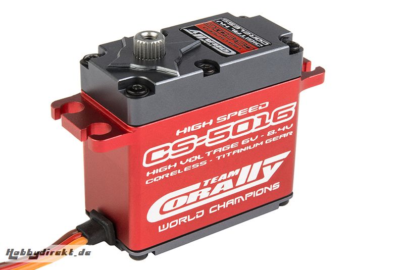 Team Corally - CS-5016 HV High Speed Servo - High Voltage - Glockenankermotor - Titan Zahnräder - Kugelgelagert - Aluminium Gehäuse C-52000