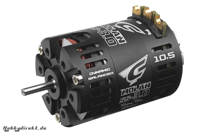 Team Corally - MOLAN SS-3.0 - 1/10 Sensored 2-Pole Competition Brushless Motor - Modified - 10.5 Turns - 3550 KV C-61057