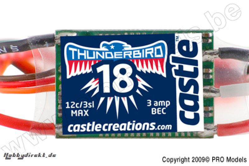 Castle - Thunder Bird 18 - Brushless Sport Flugregler - 2-3S - 18A - Bec CC-010-0058-00