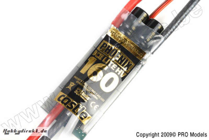 Phoenix ICE 160HV 160AMP 50V, NO BEC, DATA LOGGING, EXTREME AIR BRUSHLESS ESC, LITE VERSION CC-010-0077-00