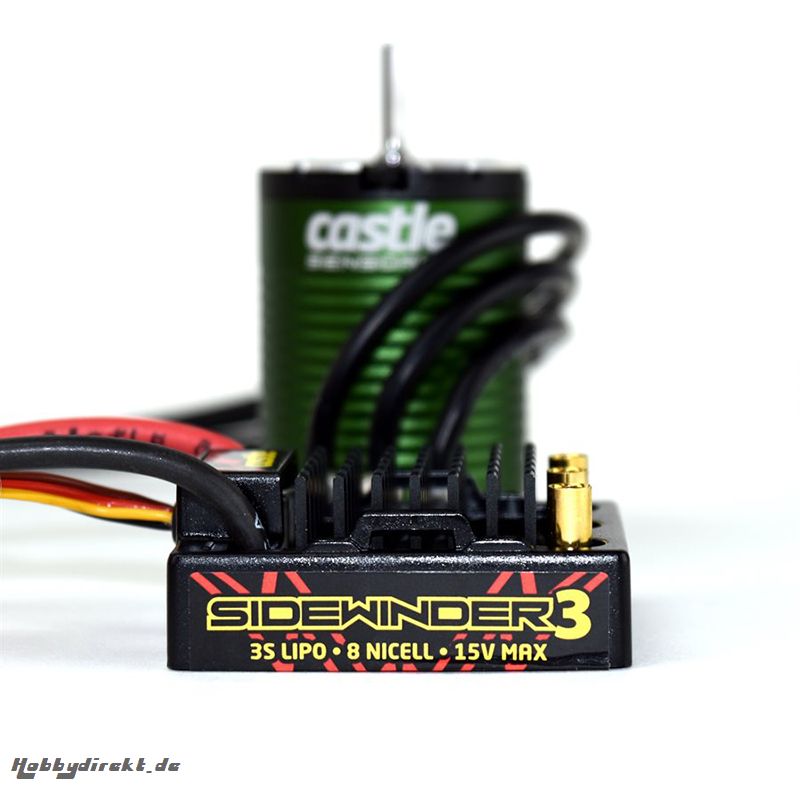 Castle - SV3 WATERPROOF 1:10TH 12V ESC 1406-7700 SENSORED COMBO CC-010-0115-08