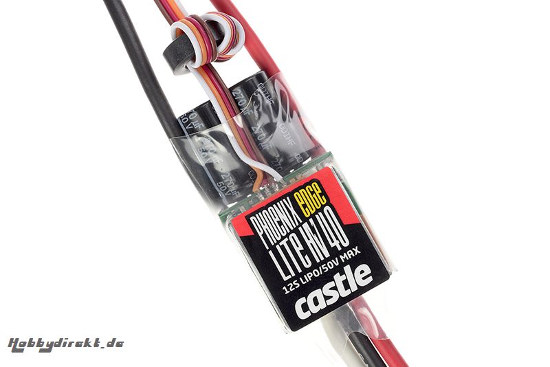 Castle - Phoenix Edge Lite 40 HV - Hochleistungs Brushless Flug und Heli High Voltage Regler - Leichte Ausführung - Datenspeicher - Telemetrie fähig