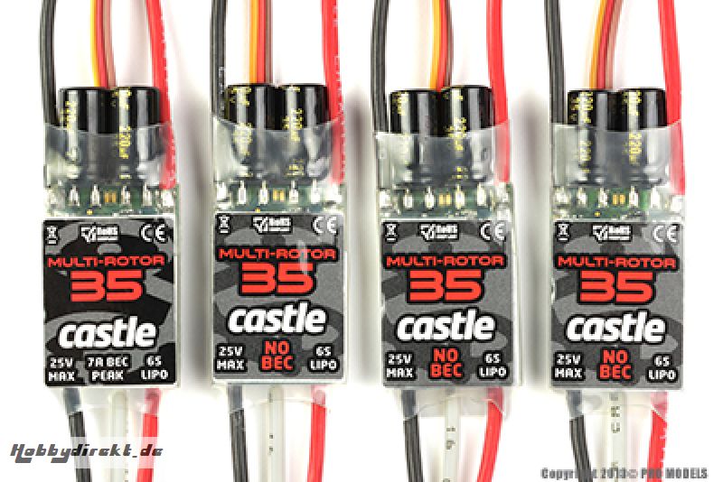 Castle - Quadpack 35 - Multi-Rotor Brushless Controller - 2-6S - 35A - 4 pcs Set (1x Sbec - 3x Opto) CC-010-0125-00