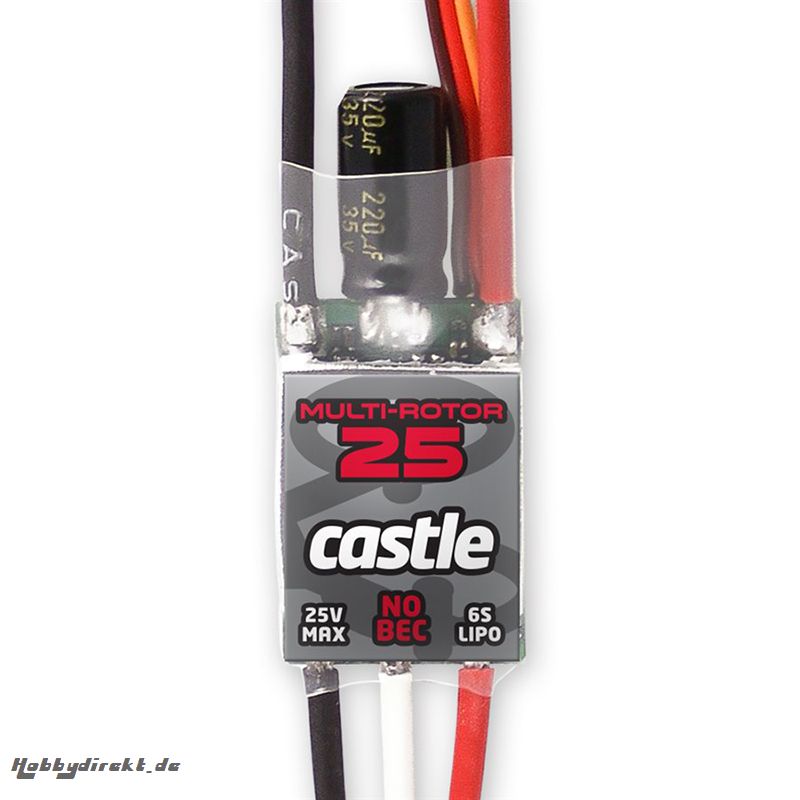 Castle - Multi-Rotor 25 - Brushless Multi-Rotor Regler - 2-6S - 25A - Opto CC-010-0135-00