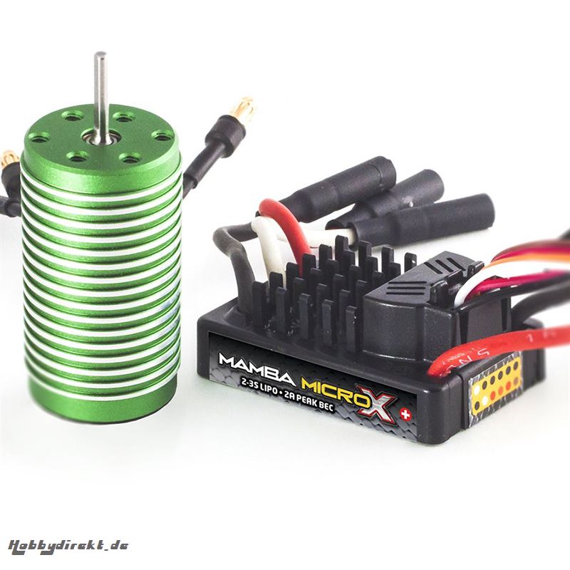 Castle - Mamba Micro X - Combo - 1-18 Extreme Brushless Car Regler mit 0808-4100 Sensorless Motor CC-010-0147-01