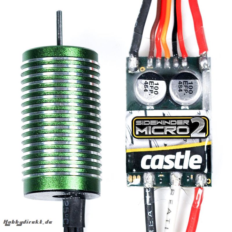 Castle - Sidewinder 18th - Combo - 1-18 Extreme Brushless Car Regler mit 0808-4100 Sensorless Motor CC-010-0150-01