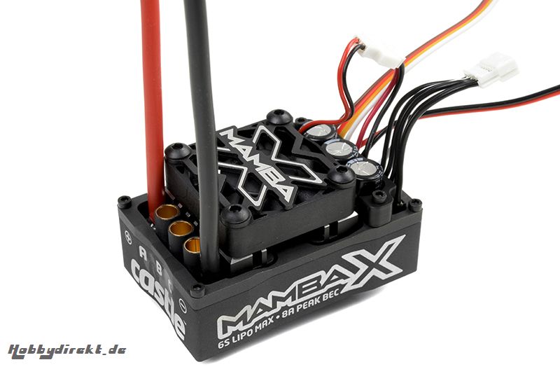 Castle - Mamba X - 1-10 Extreme Brushless Car Regler - Waterproof - Datenspeicher - Telemetrie fähig - 2-6S - Hochleistungs SBec - Sensored-Sensorles