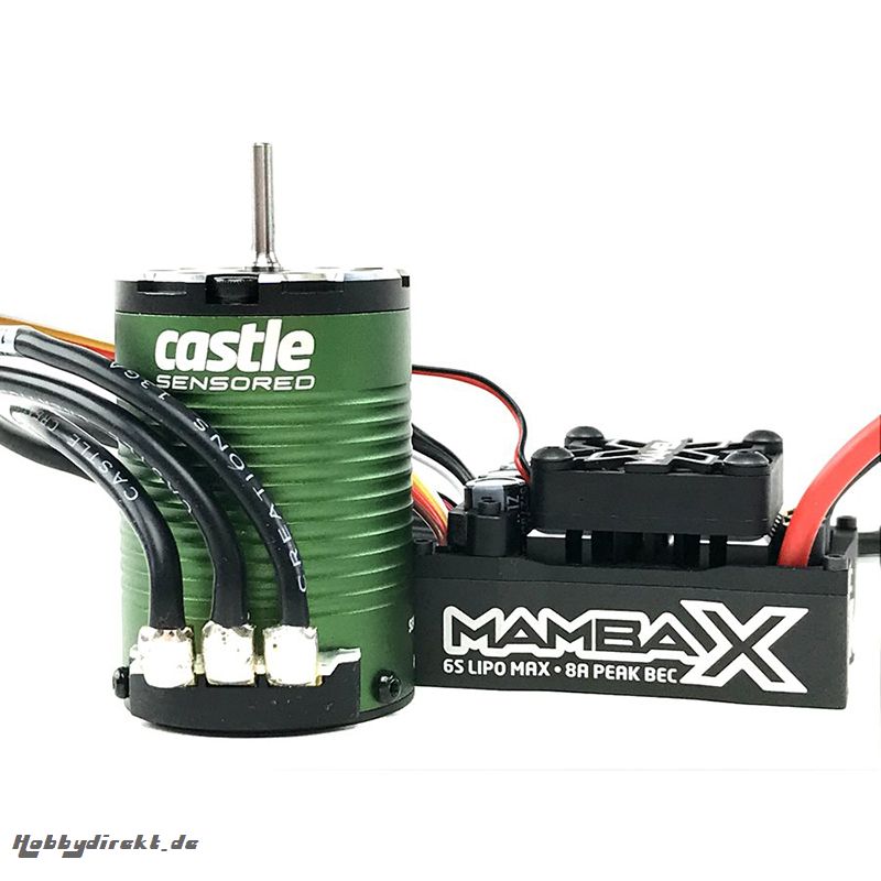 Castle - Mamba X SCT - Combo - 1-10 Extreme Brushless SCT Car Regler mit 1410-3800 Sensored Motor CC-010-0161-00