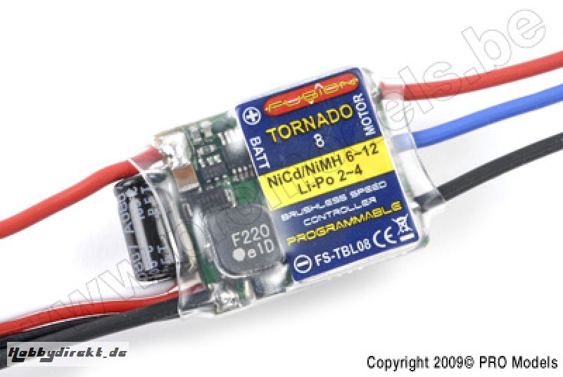 Fusion - Esc Brushless Tornado 8A Li 2-4Cells FS-TBL08