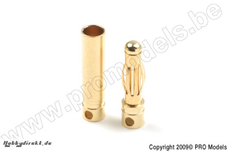 G-Force RC - Steckverbinder - 4.0mm - Goldkontakten - Long - Stecker + Buchse - 4 Paare GF-1000-003